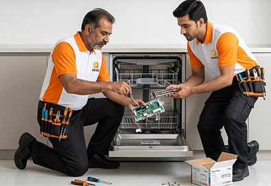 Reno Appliances Repair technician replacing dishwasher parts in Dubai