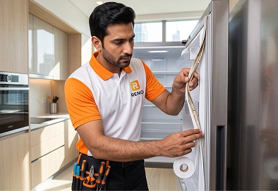 Reno Appliances Repair replacing a refrigerator door seal and gasket in Dubai