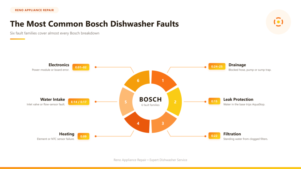 What are the most common Bosch dishwasher faults?