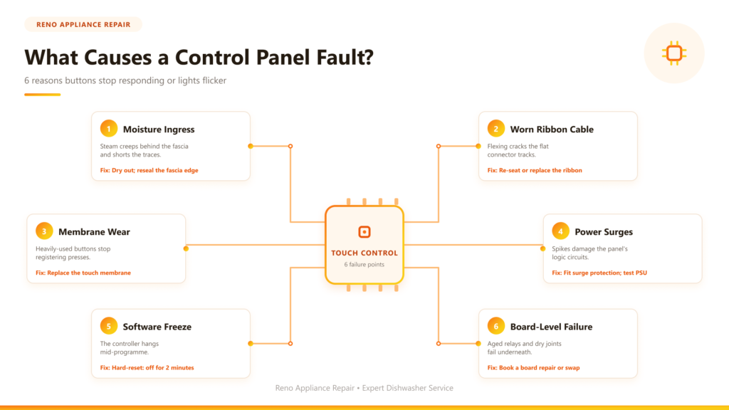 What causes a control panel fault?