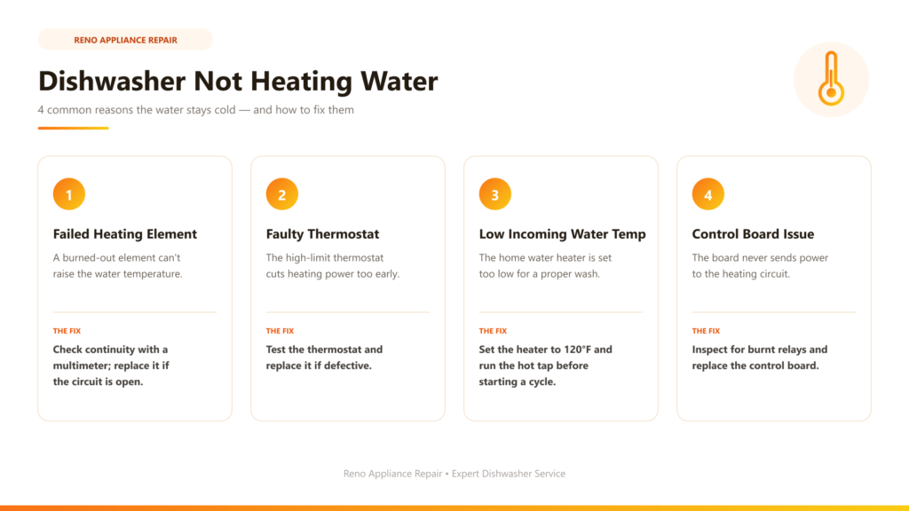 Why dishwasher is not heating water
