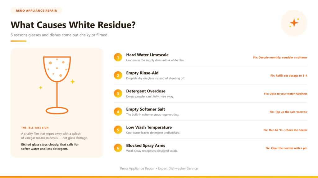 What causes white residue?